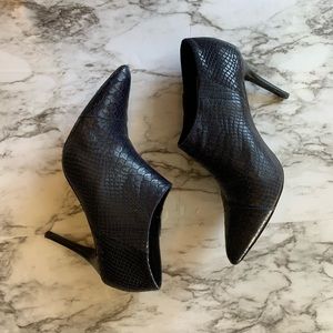 Alice + Olivia Zachary Snake Skin Booties